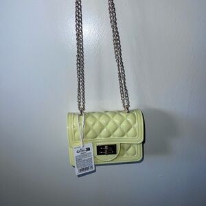 Chic Yellow Quilted Chain Bag